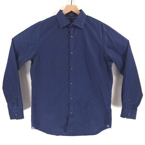 Banana Republic Mens Shirt Camden Fit Large Blue Paisley Non-Iron Button Down